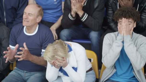 Sportfans Drücken Ihre Enttäuschung Aus Und Sehen Live Spiel Stadion — Stockvideo