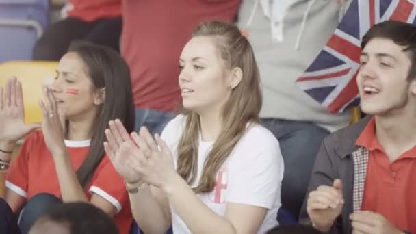 Excited Supporters Sports Crowd Cheering Team — Stock Video