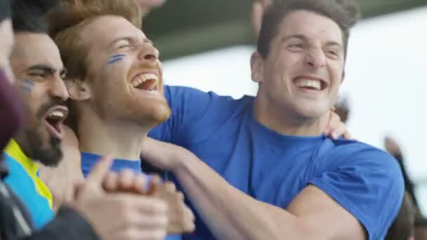 Entusiasmado Torcida Esportes Suas Equipes — Vídeo de Stock