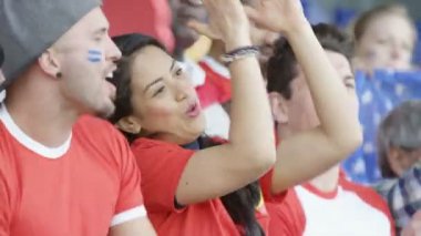 4k izlerken kalabalık spor oyunu onların Takıma tezahürat Stadyumu