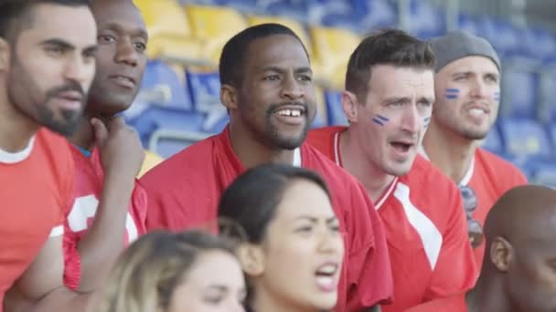 Izlerken Kalabalık Spor Oyunu Onların Takıma Tezahürat Stadyumu — Stok video