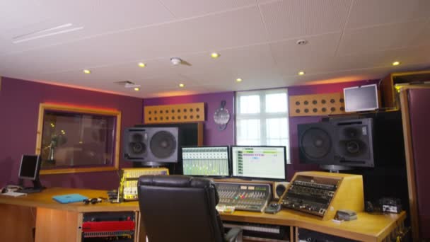 Interior View Professional Recording Studio — Stock Video