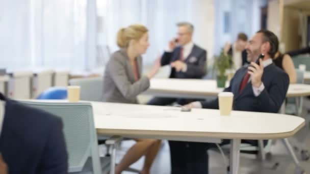 Stress Local Trabalho Equipe Negócios Corporativa Exibindo Uma Gama Emoções — Vídeo de Stock