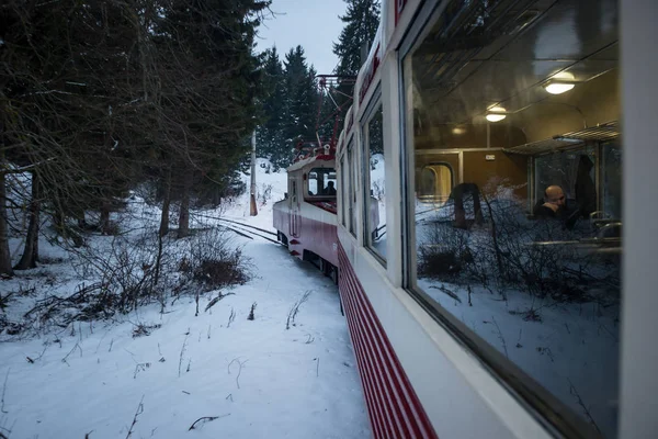 bir trende dağlarda karayoluyla yolculuk