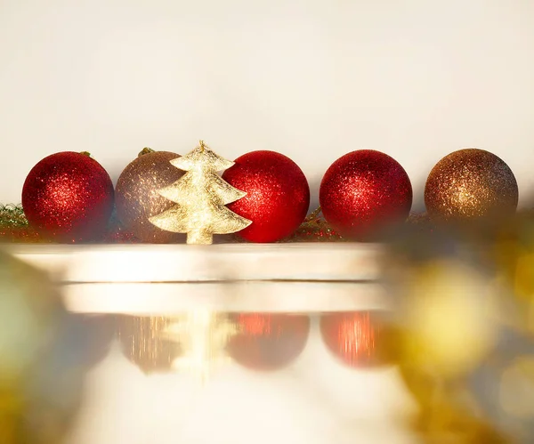 Foto Van Kerstmis Concept Witte Achtergrond New Year Eve — Stockfoto