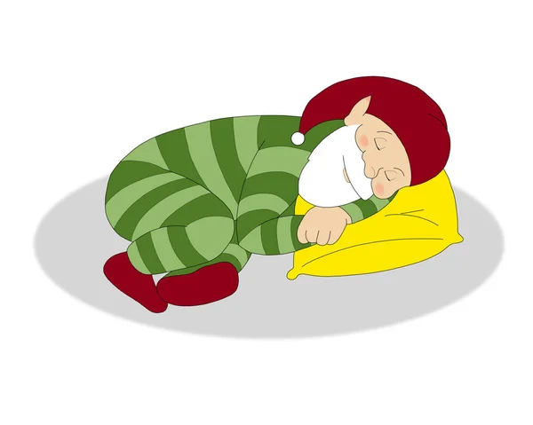 mutlu yeni yıl Noel elf uyku illüstrasyon