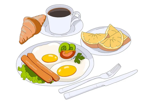Иллюстрация завтрака — стоковое фото