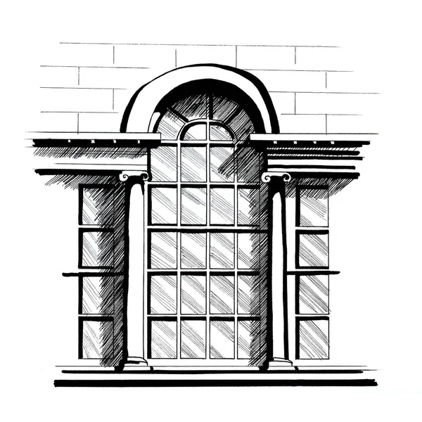 siyah ve beyaz pencere çizimi