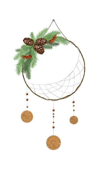 portakal ile Noel çelenk Dreamcatcher gibi gösteren resim