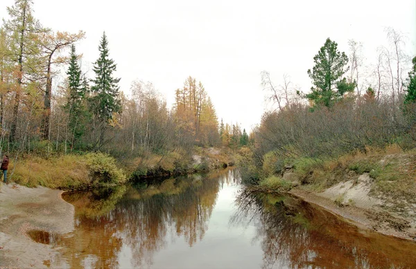 Photo of a river in the tundra autumn — Stock Photo, Image