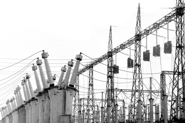 Eski elektrik trafo siyah beyaz Vintage Fotoğraf