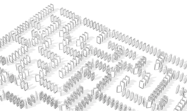 domino parçaların illüstrasyon labirent
