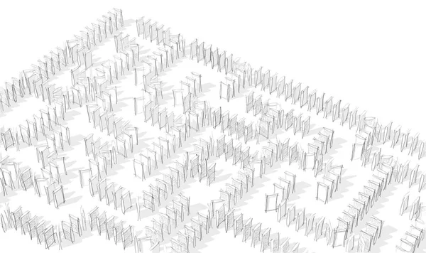 domino parçaların illüstrasyon labirent