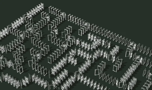 domino parçaların illüstrasyon labirent