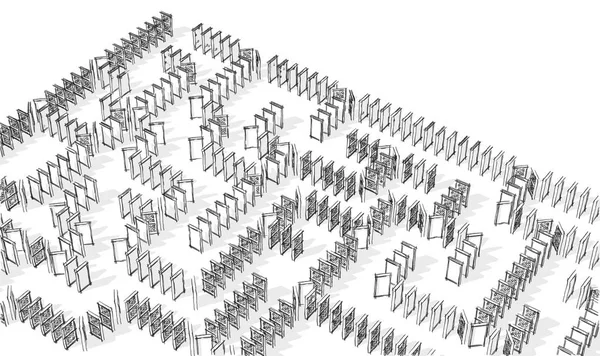 domino parçaların illüstrasyon labirent