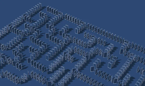 domino parçaların illüstrasyon labirent