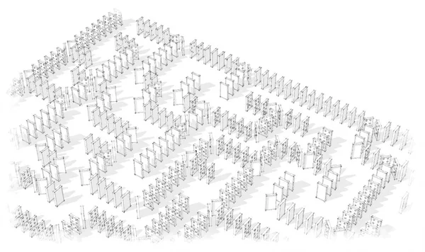 domino parçaların illüstrasyon labirent