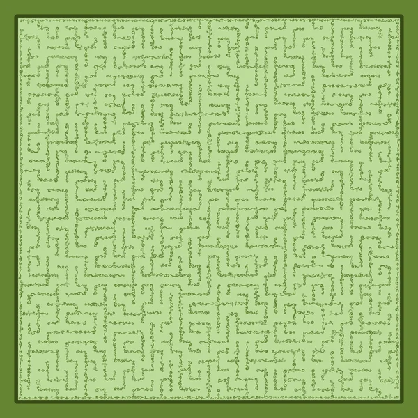 bitkilerin yeşil zemin üzerine bir labirent çizimi