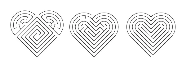 Ilustração de labirinto no coração no dia dos namorados — Fotografia de Stock