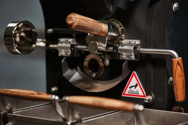Coffee Processing Technology Details Coffee Roasting Equipment Close — 스톡 사진