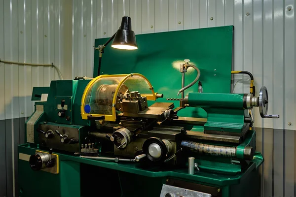 Workplace Turner Metal Processing Technology Lathe Car Service — Stock Photo, Image