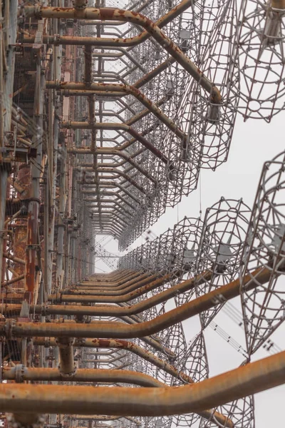 Sovětský Radar systému Duga poblíž černobylské jaderné elektrárny — Stock fotografie