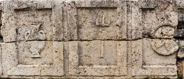 Textura Placa Piedra Con Símbolos Griegos Antigua Ciudad Hierápolis Cerca — Foto de Stock