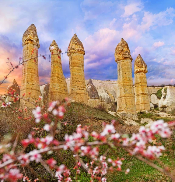 Primavera no vale do amor perto de Goreme, Turquia — Fotografia de Stock