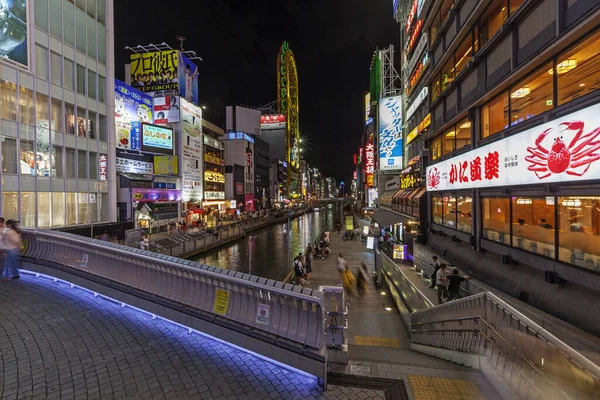 Osaka, Japan - 03 september 2019: nattshoppingsområde Dotonbori. Osaka, Japan. — Stockfoto