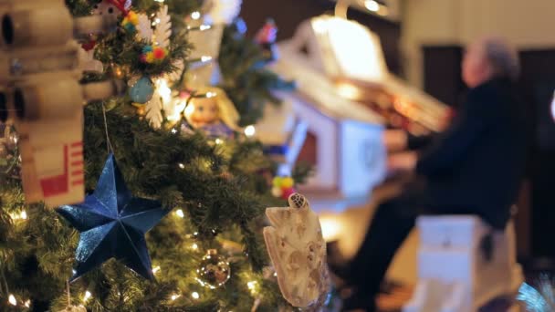 Albero di Natale decorato — Video Stock