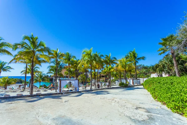 Güzel Xcaret Plajı. Cancun, Meksika — Stok fotoğraf
