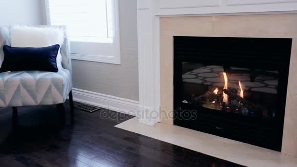居心地のよい家の暖炉 — ストック動画