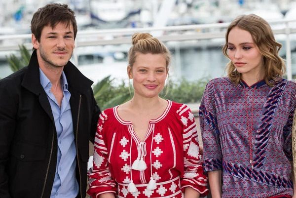 Gaspard Ulliel, Melanie Thierry, Lily Rose Depp — Stock Fotó