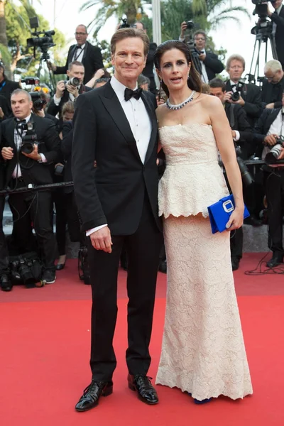 Colin Firth, Livia Firth premierę 'Kochać' — Zdjęcie stockowe