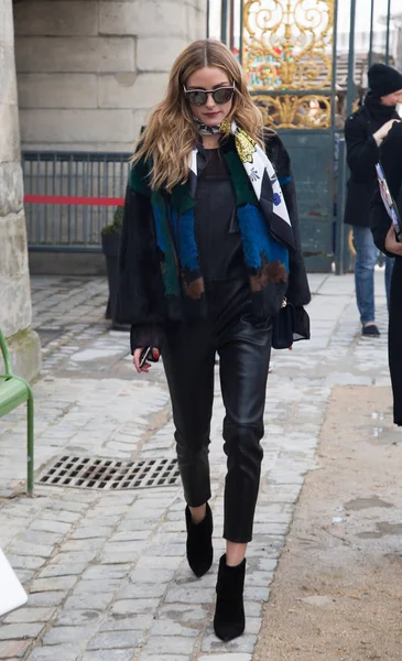 Paris France Mars 2016 Olivia Palermo Arrive Défilé Elie Saab — Photo