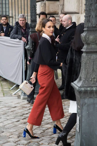 Paris France March 2016 Jessica Alba Seen Arriving Dior Fashion — Stock Photo, Image