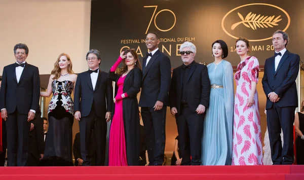 Cannes France May Agnes Jaoui Jessica Chastain Smith Pedro Almodovar — Stock Photo, Image