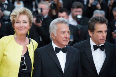 Cannes, Fransa - 21 Mayıs - Emma Thompson, Ben Stiller ve Dustin Hoffman, 21 Mayıs 2017 tarihinde Fransa 'nın Cannes kentinde düzenlenen 70..