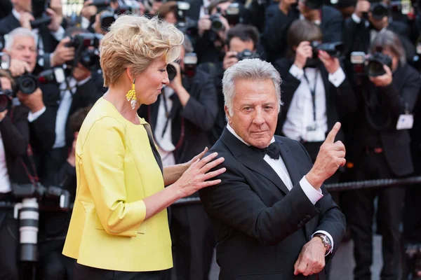 Κάννες Γαλλία Μαΐου Emma Thompson Dustin Hoffman Παρευρίσκονται Στην Προβολή — Φωτογραφία Αρχείου