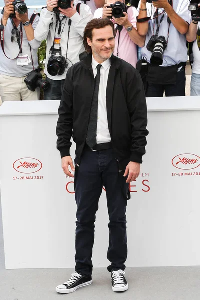 Cannes Frankrike Maj Joaquin Phoenix Deltar Fotokameran You Were Never — Stockfoto