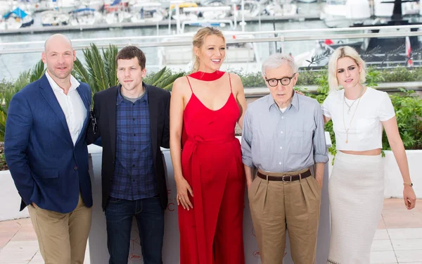 Cannes Frankreich Mai Woody Allen Jesse Eisenberg Corey Stoll Blake — Stockfoto