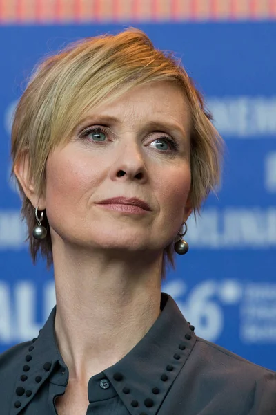 Berlin Germania Februarie Actrița Cynthia Nixon Participă Conferința Presă Pasiune — Fotografie, imagine de stoc