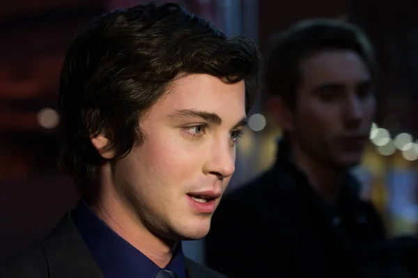 Berlin Deutschland Februar Logan Lerman Besucht Die Empörung Premiere Während — Stockfoto