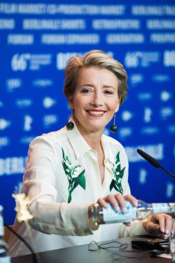 Berlin, Almanya - 15 Şubat 2016 'da Berlin' de düzenlenen 66. Berlinale Uluslararası Film Festivali Berlin 'de 15 Şubat 2016' da Berlin, Almanya 'da düzenlenen' Berlin 'de Tek Başına' basın toplantısına katıldı.. 