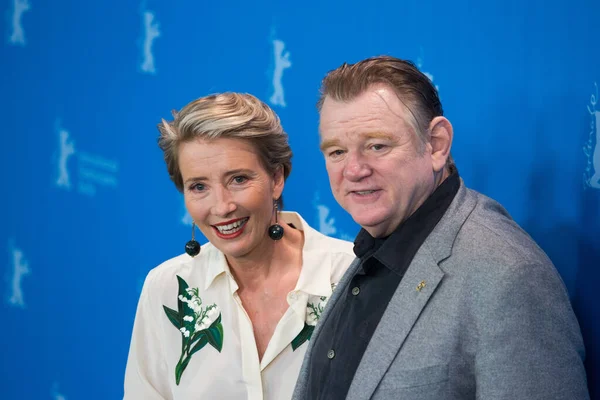 Berlin Germany February Actors Emma Thompson Brendan Gleeson Attend Alone — Stock Photo, Image