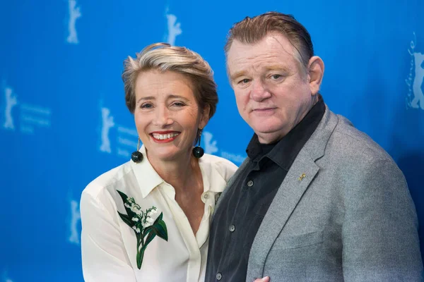 Berlin Germany February Actors Emma Thompson Brendan Gleeson Attend Alone — Stock Photo, Image