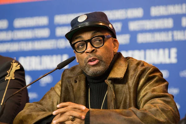 Berlin Tyskland Februari Spike Lee Deltar Presskonferensen Chi Raq Den — Stockfoto