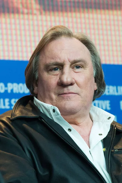 Berlin Germany February Actor Gerard Depardieu Attends Saint Amour Press — Stock Photo, Image