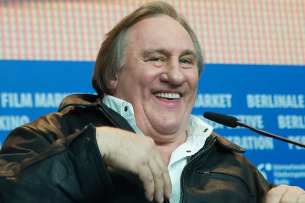 Berlin Allemagne Février Acteur Gerard Depardieu Assiste Conférence Presse Saint — Photo