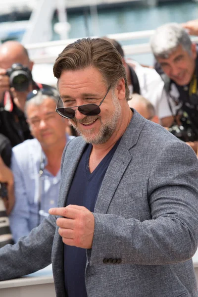 Russell Crowe Cannes Festivali Nde Adamlar Fotoğraf Çekimine Katılıyor Mayıs — Stok fotoğraf